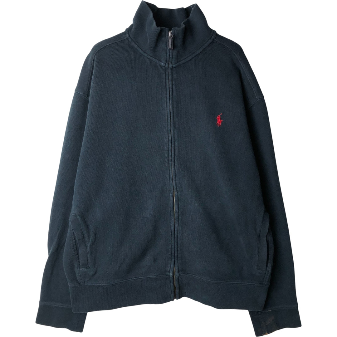 Ralph Lauren POLO by Ralph Lauren full zip sweatshirt, men's size L cotton navy blue type Vintage Second Hand