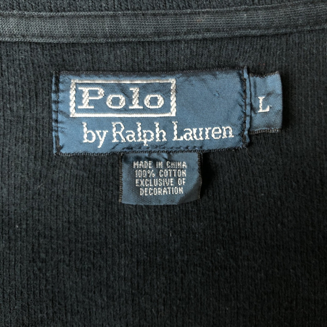 Ralph Lauren POLO by Ralph Lauren full zip sweatshirt, men's size L cotton navy blue type Vintage Second Hand