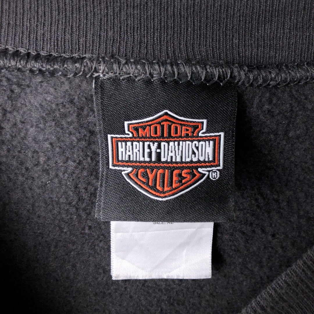 Harley-Davidson Skull Pattern Advertising Sweatshirt, Men's XL cotton Charcoal Vintage Second Hand