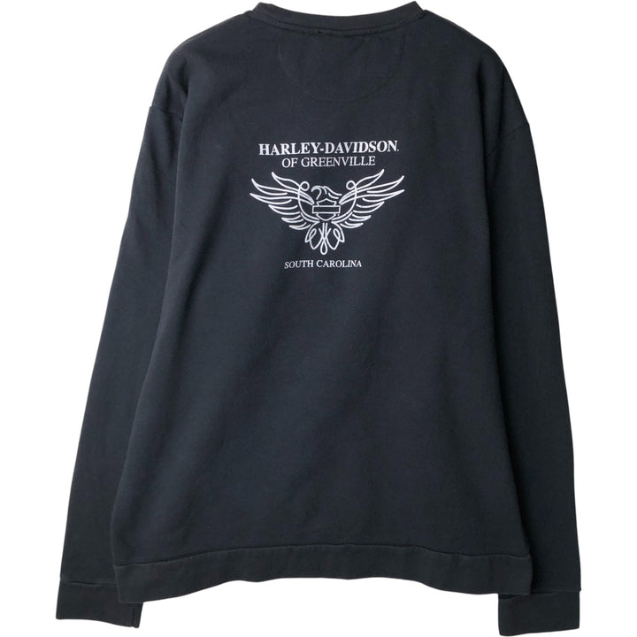 Harley-Davidson Advertising Sweatshirt, Men's XL Size cotton black type Vintage Second Hand