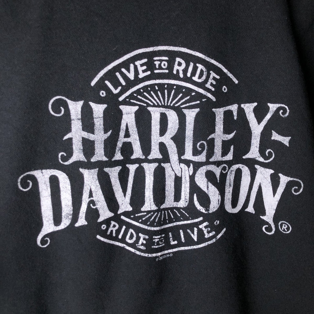 Harley-Davidson Advertising Sweatshirt, Men's XL Size cotton black type Vintage Second Hand