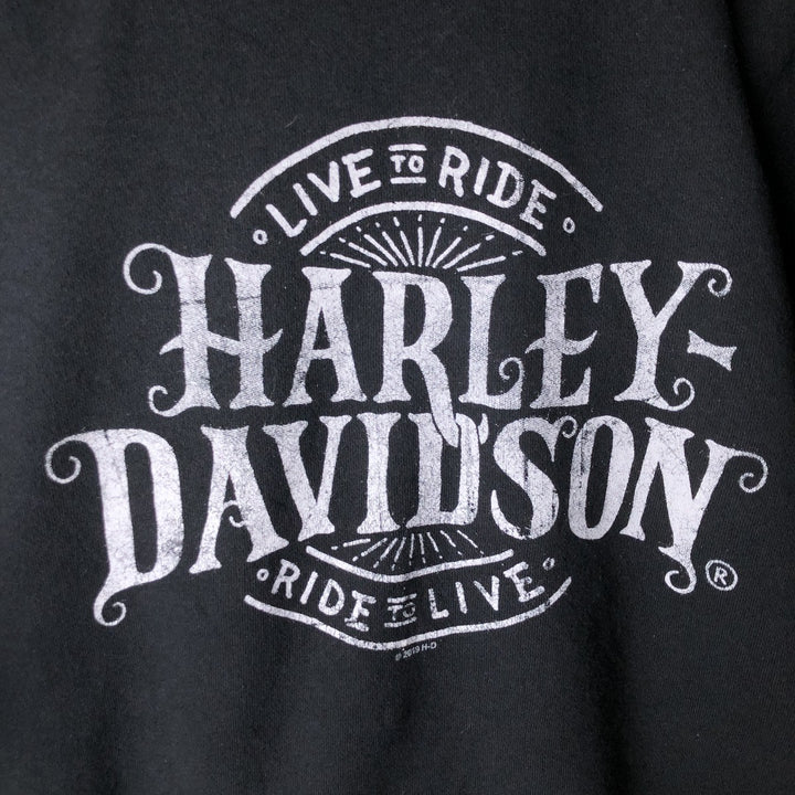 Harley-Davidson Advertising Sweatshirt, Men's XL Size cotton black type Vintage Second Hand