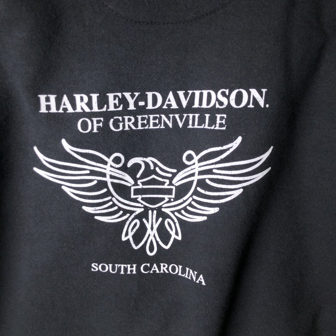 Harley-Davidson Advertising Sweatshirt, Men's XL Size cotton black type Vintage Second Hand