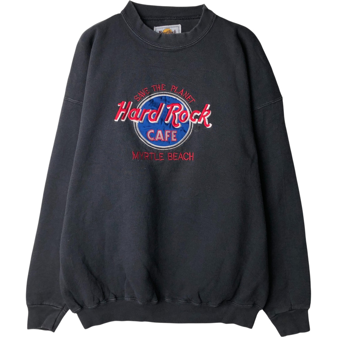 Vintage 90'S Hard Rock Cafe Advertising Sweatshirt, Made in USA, Men's XL cotton black type Vintage Second Hand