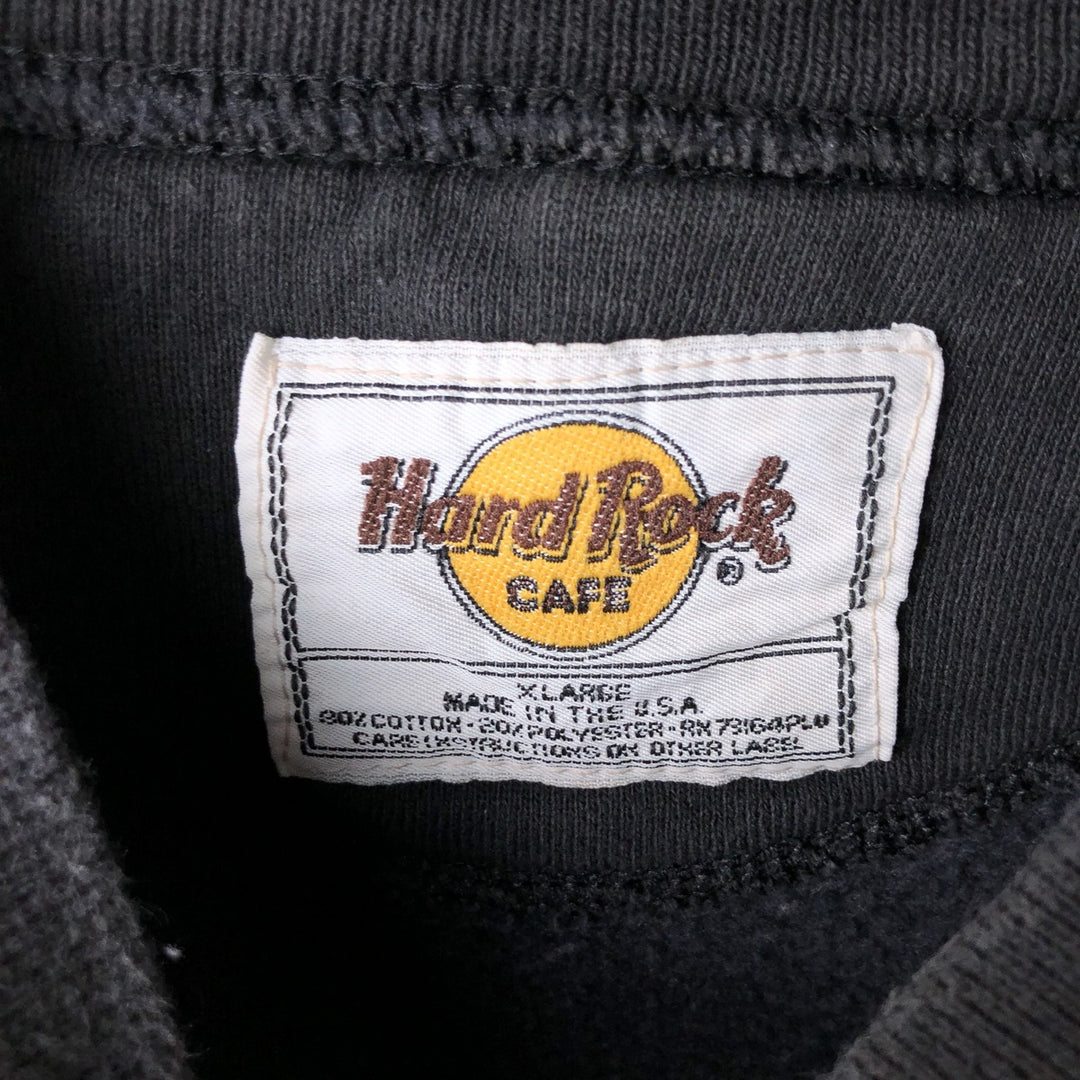 Vintage 90'S Hard Rock Cafe Advertising Sweatshirt, Made in USA, Men's XL cotton black type Vintage Second Hand