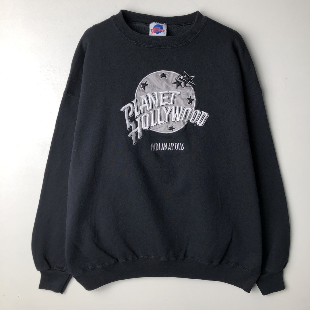 90'S Planet Hollywood Advertising Sweatshirt, Made in USA, Men's XL, Vintage cotton black type Vintage Second Hand