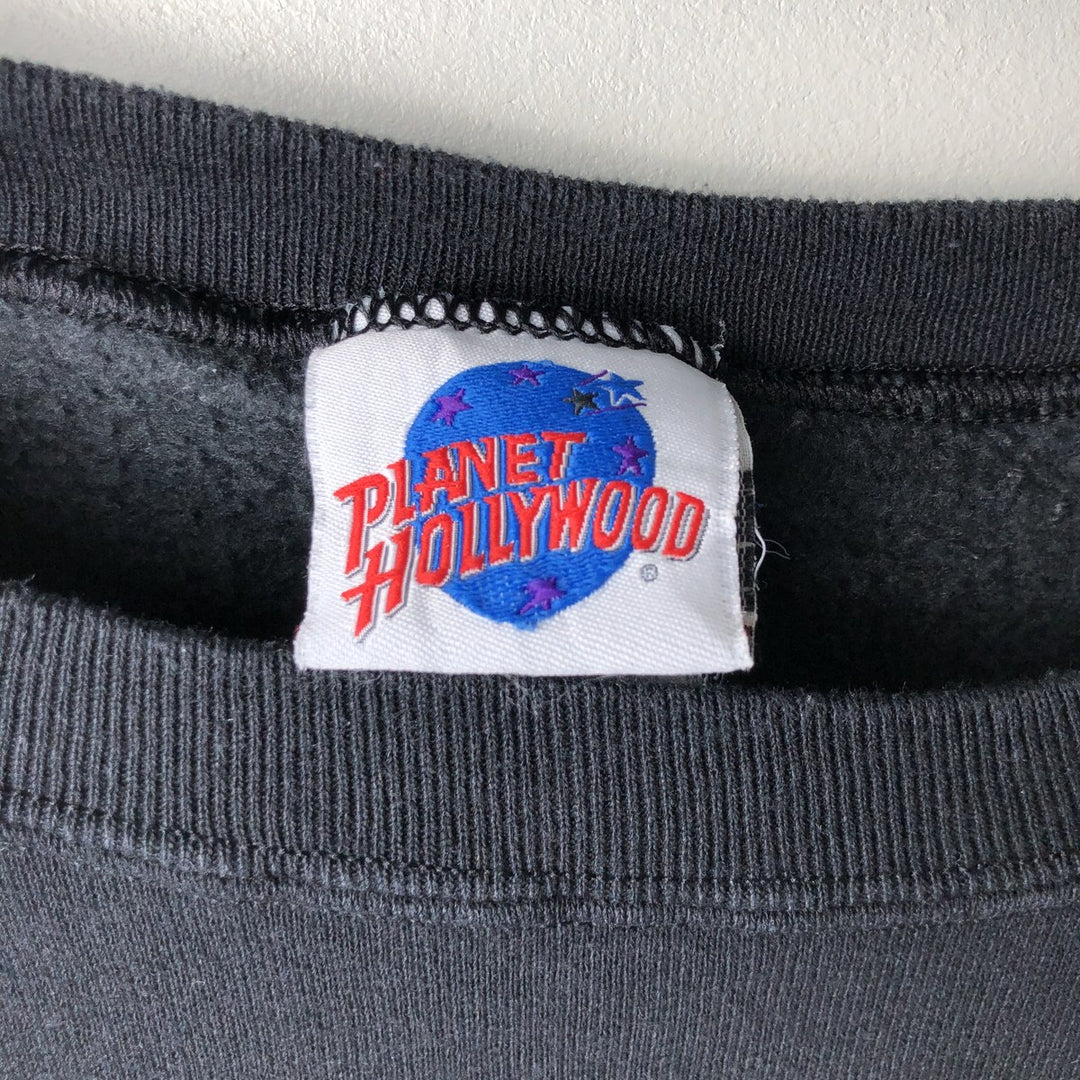 90'S Planet Hollywood Advertising Sweatshirt, Made in USA, Men's XL, Vintage cotton black type Vintage Second Hand