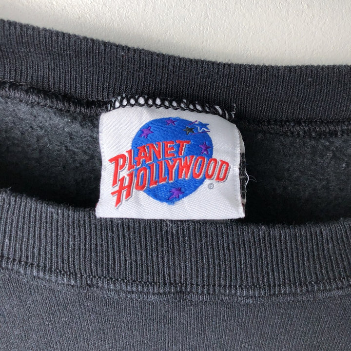 90'S Planet Hollywood Advertising Sweatshirt, Made in USA, Men's XL, Vintage cotton black type Vintage Second Hand