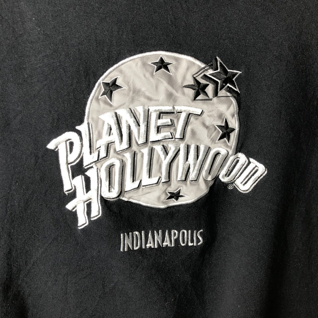 90'S Planet Hollywood Advertising Sweatshirt, Made in USA, Men's XL, Vintage cotton black type Vintage Second Hand