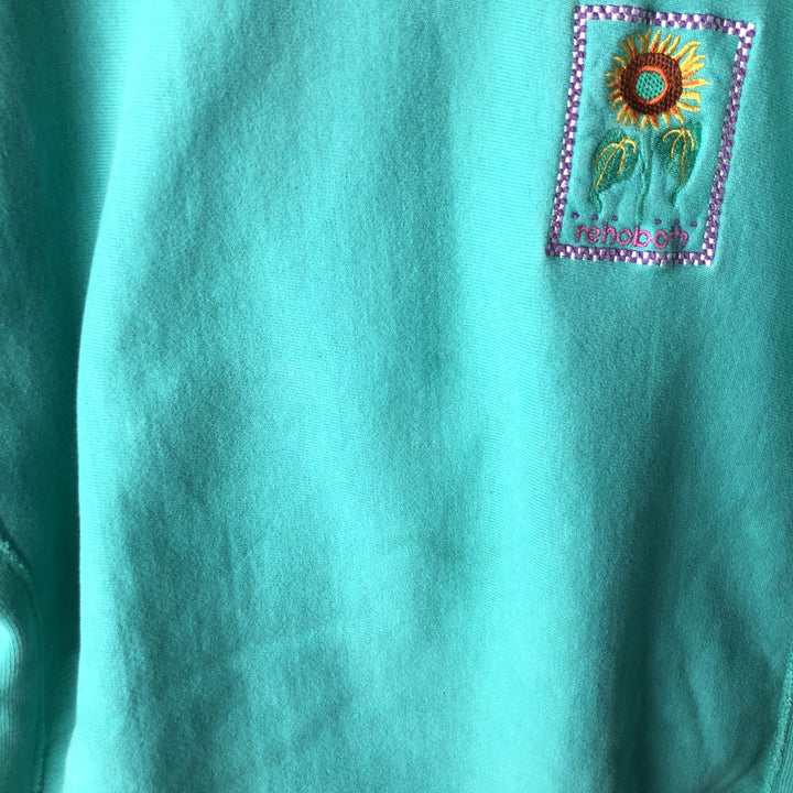 90'S Champion Reverse Weave Embroidered Tag College Sweatshirt Trainer Made in USA Men's M Vintage cotton Emerald green Vintage Second Hand