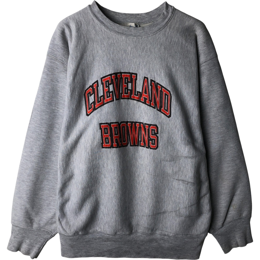 80'S Champion Reverse Weave Tricot Tag College Sweatshirt, Made in USA, Men's XL cotton white type Vintage Second Hand