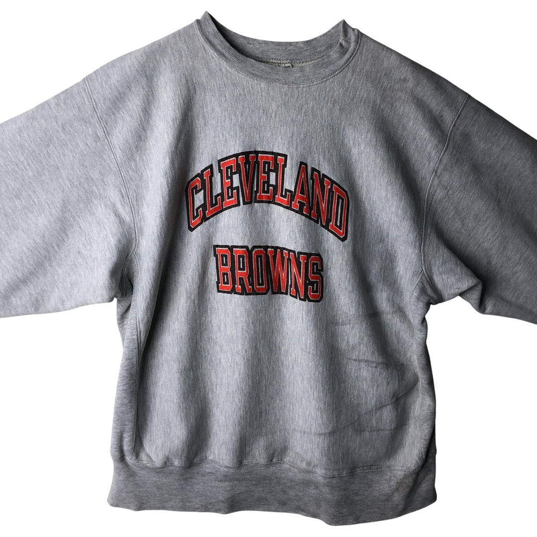 80'S Champion Reverse Weave Tricot Tag College Sweatshirt, Made in USA, Men's XL cotton white type Vintage Second Hand