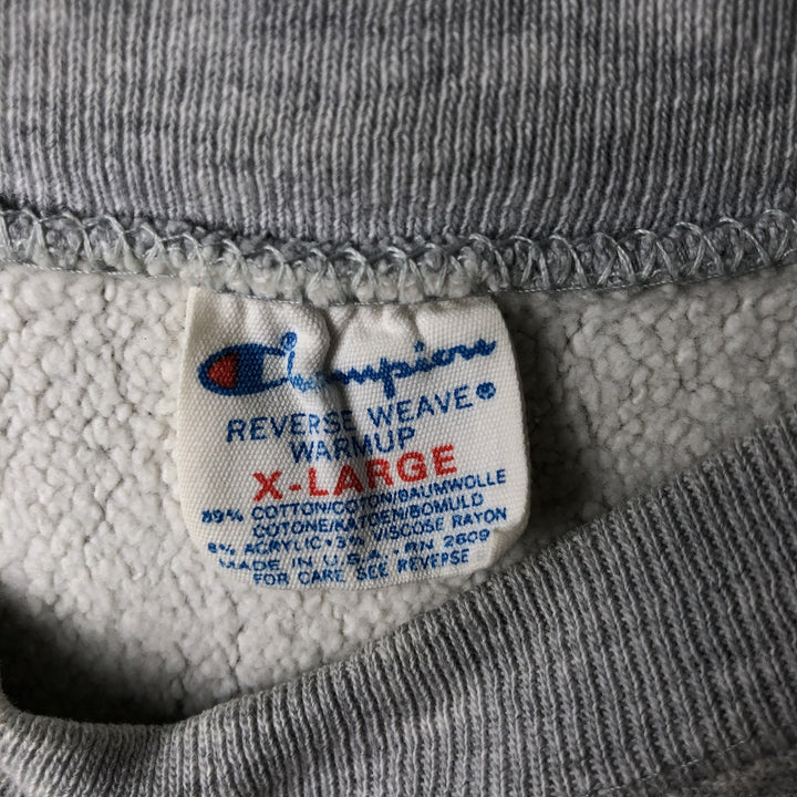 80'S Champion Reverse Weave Tricot Tag College Sweatshirt, Made in USA, Men's XL cotton white type Vintage Second Hand