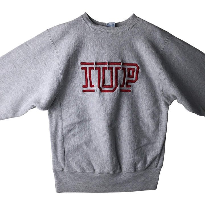 90'S Champion Reverse Weave Embroidered Tag College Sweatshirt Trainer Made in USA Men's L Vintage cotton white type Vintage Second Hand