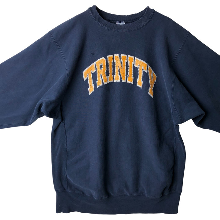 Vintage 90'S Champion Reverse Weave College Sweatshirt, Made in USA, Men's XXL cotton navy blue type Vintage Second Hand