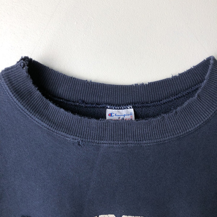Vintage 90'S Champion Reverse Weave College Sweatshirt, Made in USA, Men's XXL cotton navy blue type Vintage Second Hand