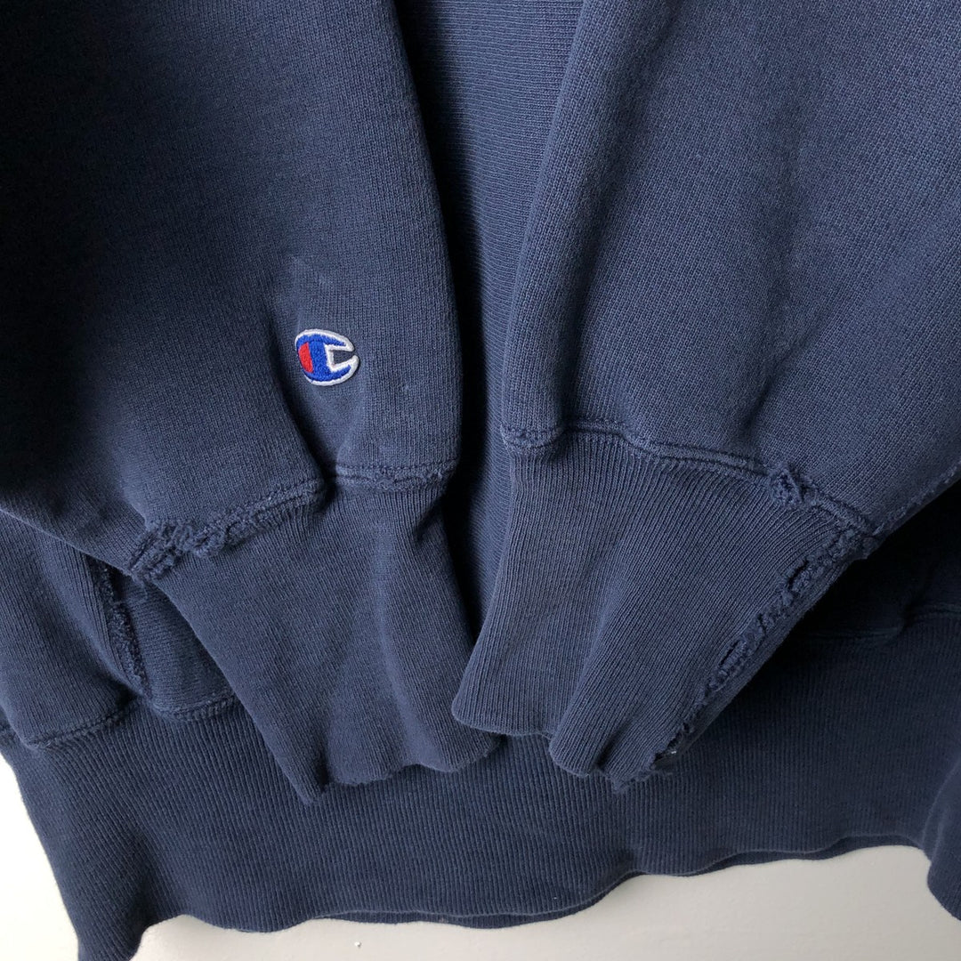 Vintage 90'S Champion Reverse Weave College Sweatshirt, Made in USA, Men's XXL cotton navy blue type Vintage Second Hand