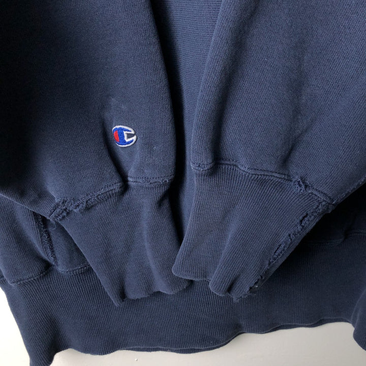 Vintage 90'S Champion Reverse Weave College Sweatshirt, Made in USA, Men's XXL cotton navy blue type Vintage Second Hand