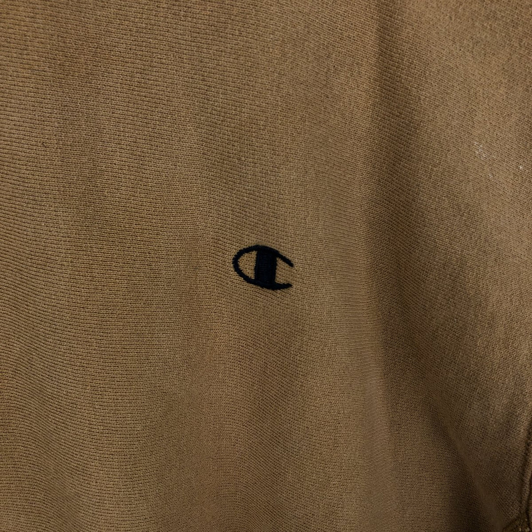 90'S Champion Reverse Weave Embroidered Tag One Point Logo Sweatshirt Trainer Men's M Size Vintage cotton ocher yellow type Vintage Second Hand