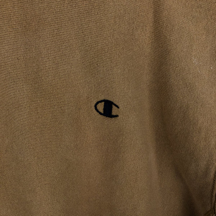 90'S Champion Reverse Weave Embroidered Tag One Point Logo Sweatshirt Trainer Men's M Size Vintage cotton ocher yellow type Vintage Second Hand
