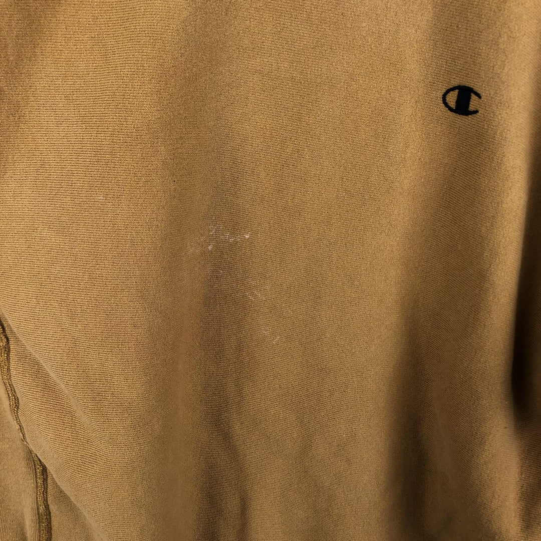 90'S Champion Reverse Weave Embroidered Tag One Point Logo Sweatshirt Trainer Men's M Size Vintage cotton ocher yellow type Vintage Second Hand