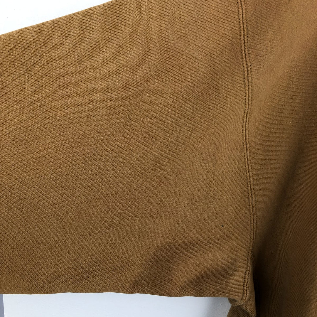 90'S Champion Reverse Weave Embroidered Tag One Point Logo Sweatshirt Trainer Men's M Size Vintage cotton ocher yellow type Vintage Second Hand