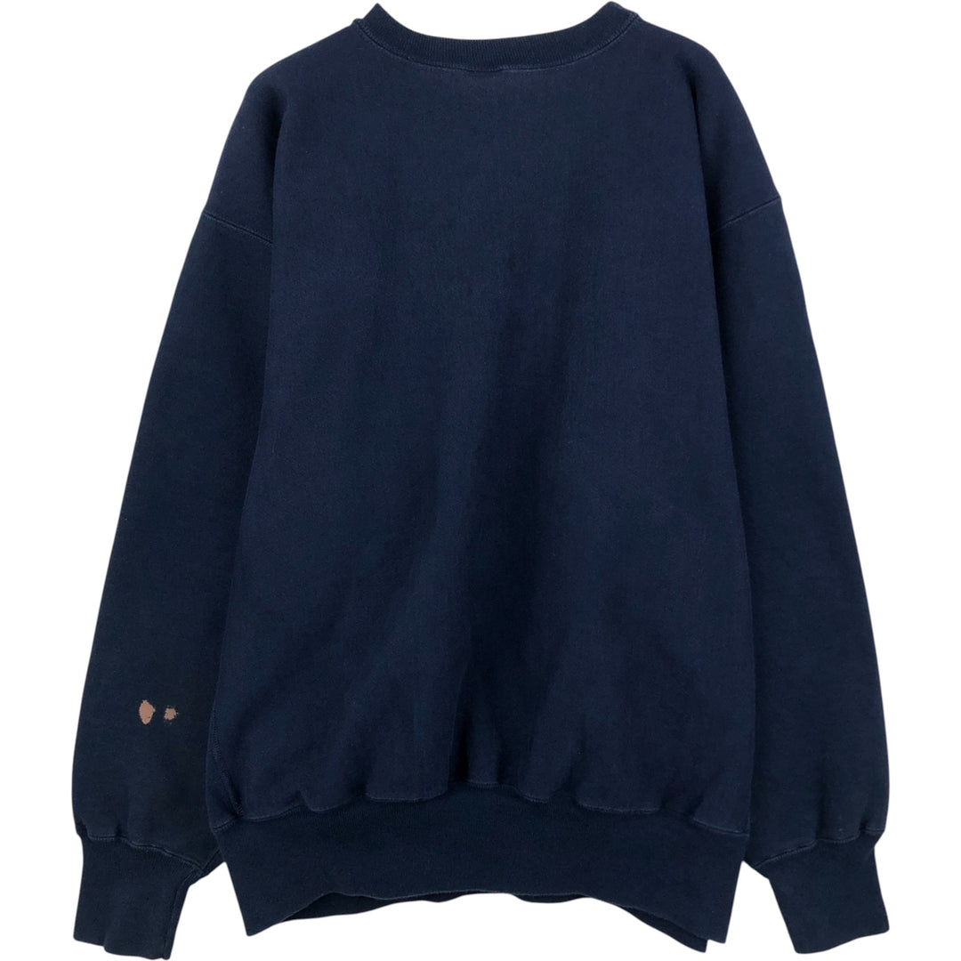 90'S Champion Reverse Weave Sweatshirt with Embroidered Tag and One-Point Logo, Men's Size XXL cotton navy blue type Vintage Second Hand