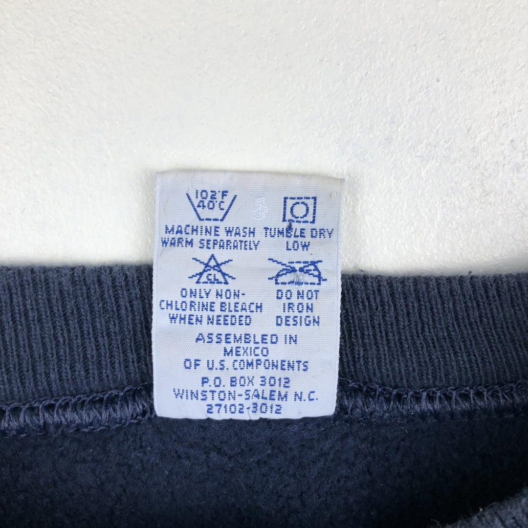 90'S Champion Reverse Weave Sweatshirt with Embroidered Tag and One-Point Logo, Men's Size XXL cotton navy blue type Vintage Second Hand