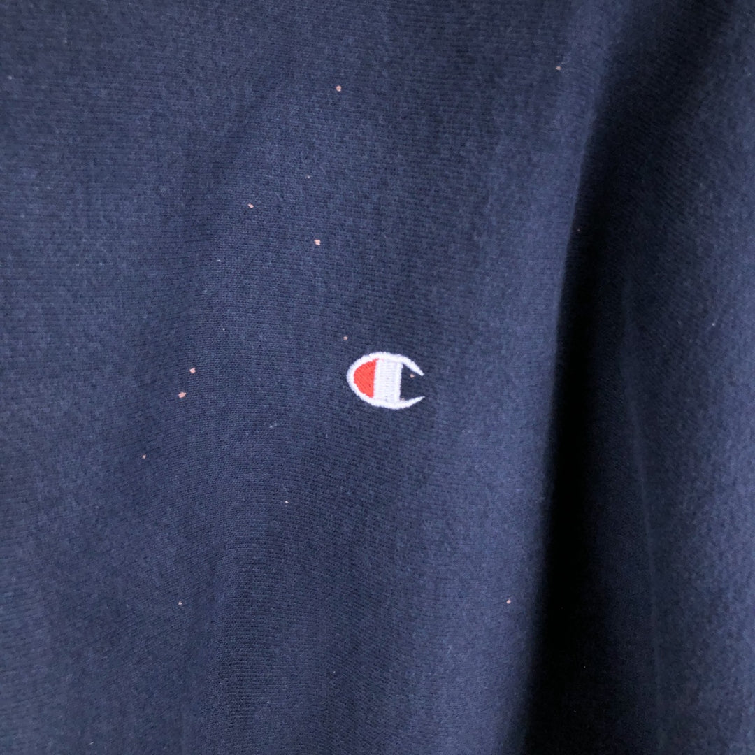 90'S Champion Reverse Weave Sweatshirt with Embroidered Tag and One-Point Logo, Men's Size XXL cotton navy blue type Vintage Second Hand