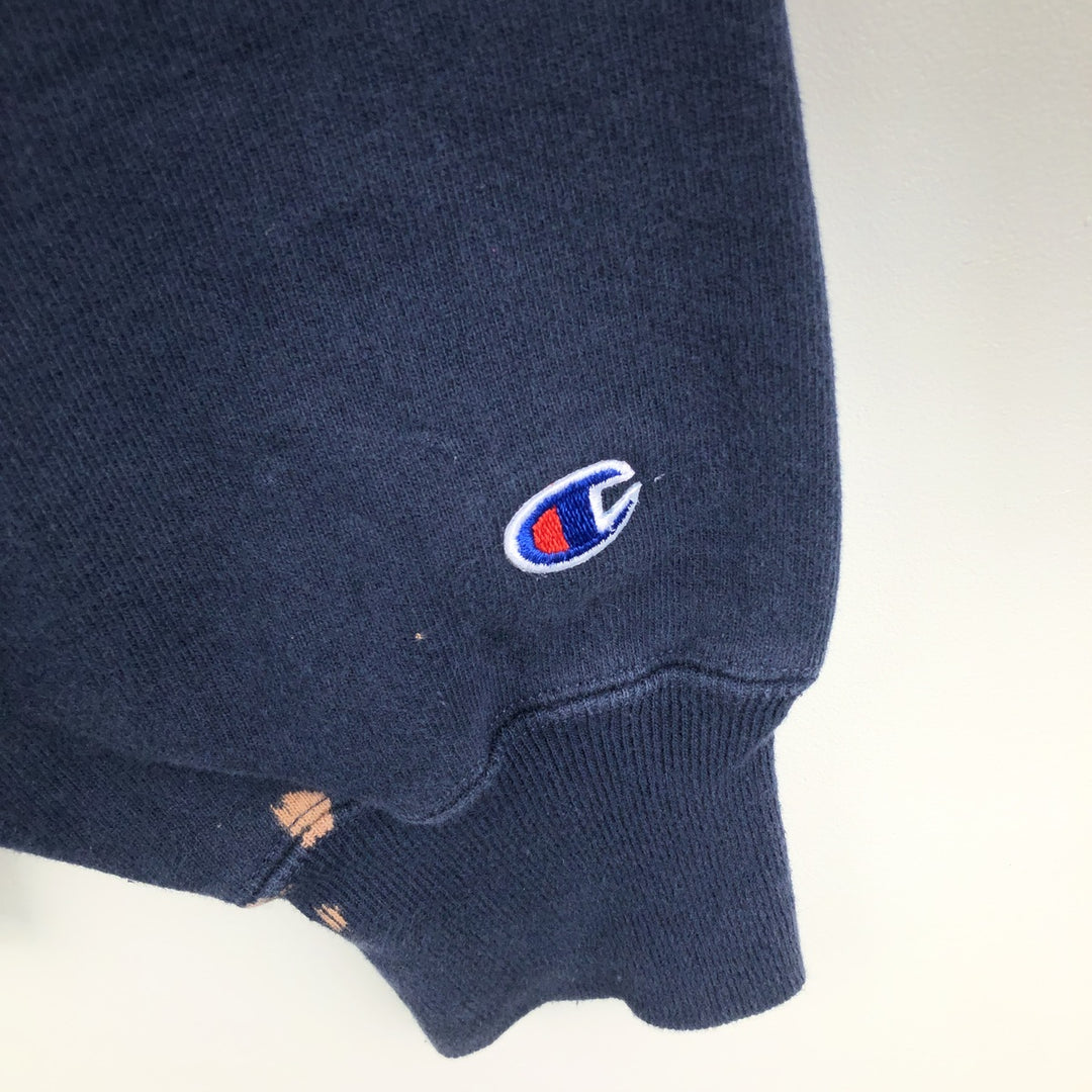 90'S Champion Reverse Weave Sweatshirt with Embroidered Tag and One-Point Logo, Men's Size XXL cotton navy blue type Vintage Second Hand