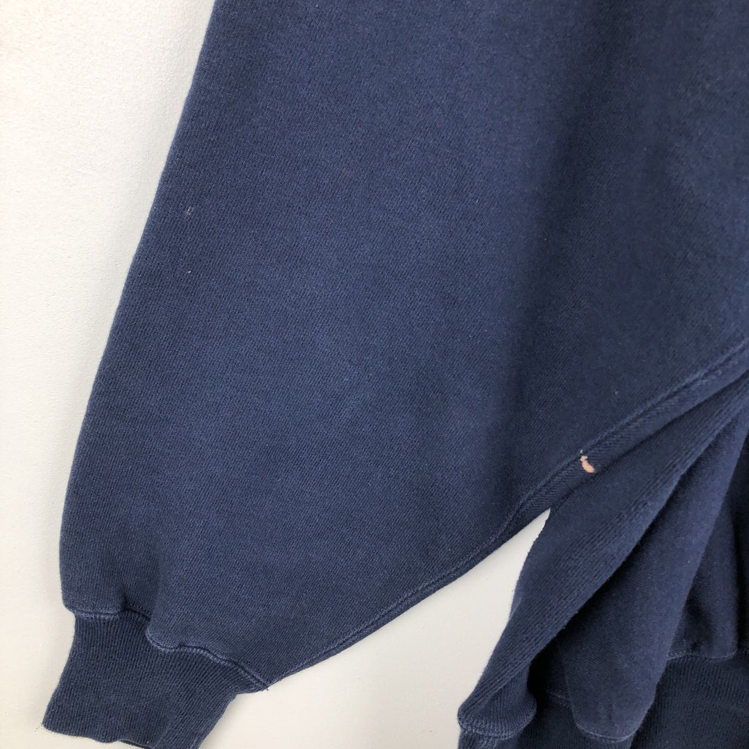 90'S Champion Reverse Weave Sweatshirt with Embroidered Tag and One-Point Logo, Men's Size XXL cotton navy blue type Vintage Second Hand