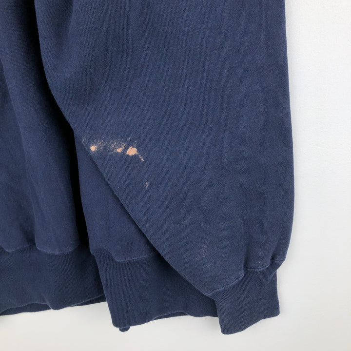 90'S Champion Reverse Weave Sweatshirt with Embroidered Tag and One-Point Logo, Men's Size XXL cotton navy blue type Vintage Second Hand