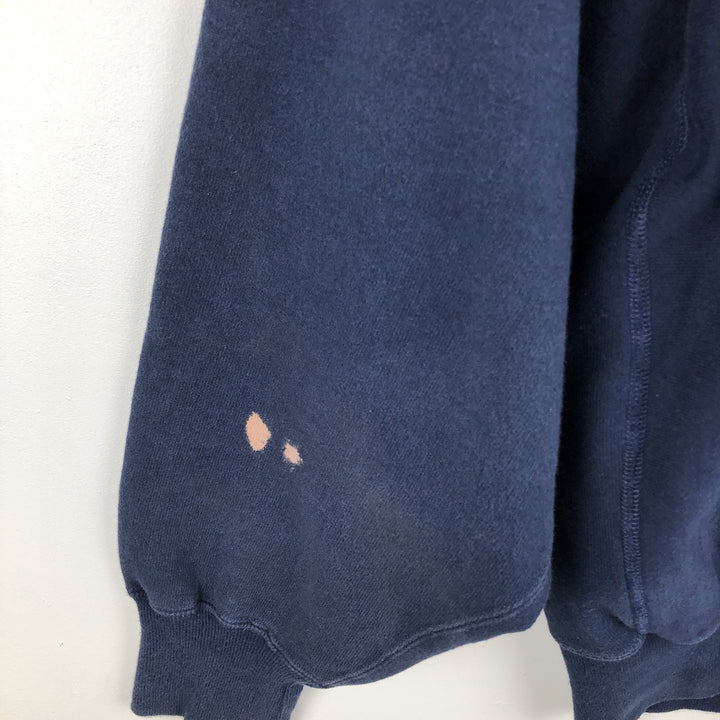 90'S Champion Reverse Weave Sweatshirt with Embroidered Tag and One-Point Logo, Men's Size XXL cotton navy blue type Vintage Second Hand