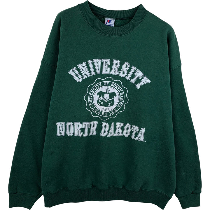 90'S Champion Authentic Athletic Apparel Triple Print College Sweatshirt, Made in USA, Men's Size XL cotton green type Vintage Second Hand