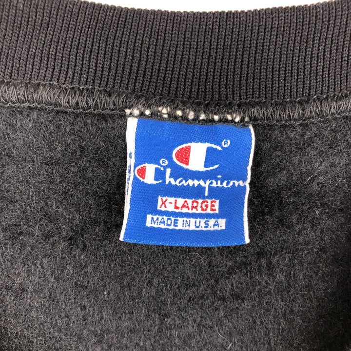 90'S Champion V-neck college sweatshirt, Made in USA, Men's XL, Vintage Nylon black type Vintage Second Hand