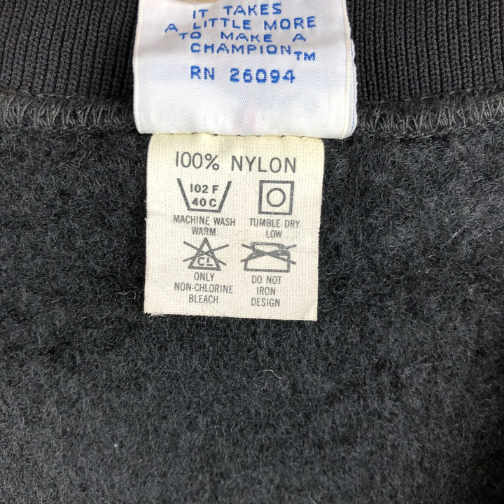 90'S Champion V-neck college sweatshirt, Made in USA, Men's XL, Vintage Nylon black type Vintage Second Hand
