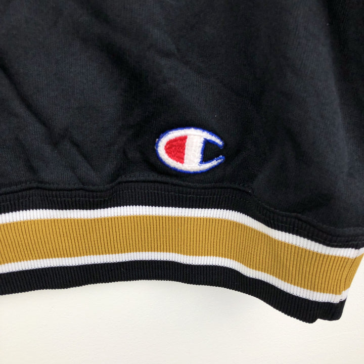 90'S Champion V-neck college sweatshirt, Made in USA, Men's XL, Vintage Nylon black type Vintage Second Hand