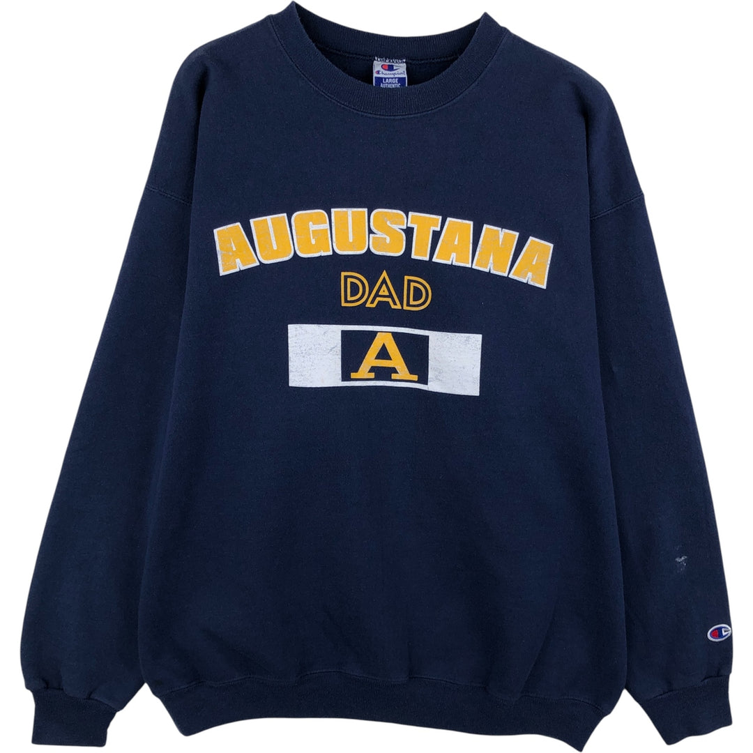 90'S Champion Authentic Athletic Apparel Triple Print College Sweatshirt, Men's Size L cotton navy blue type Vintage Second Hand