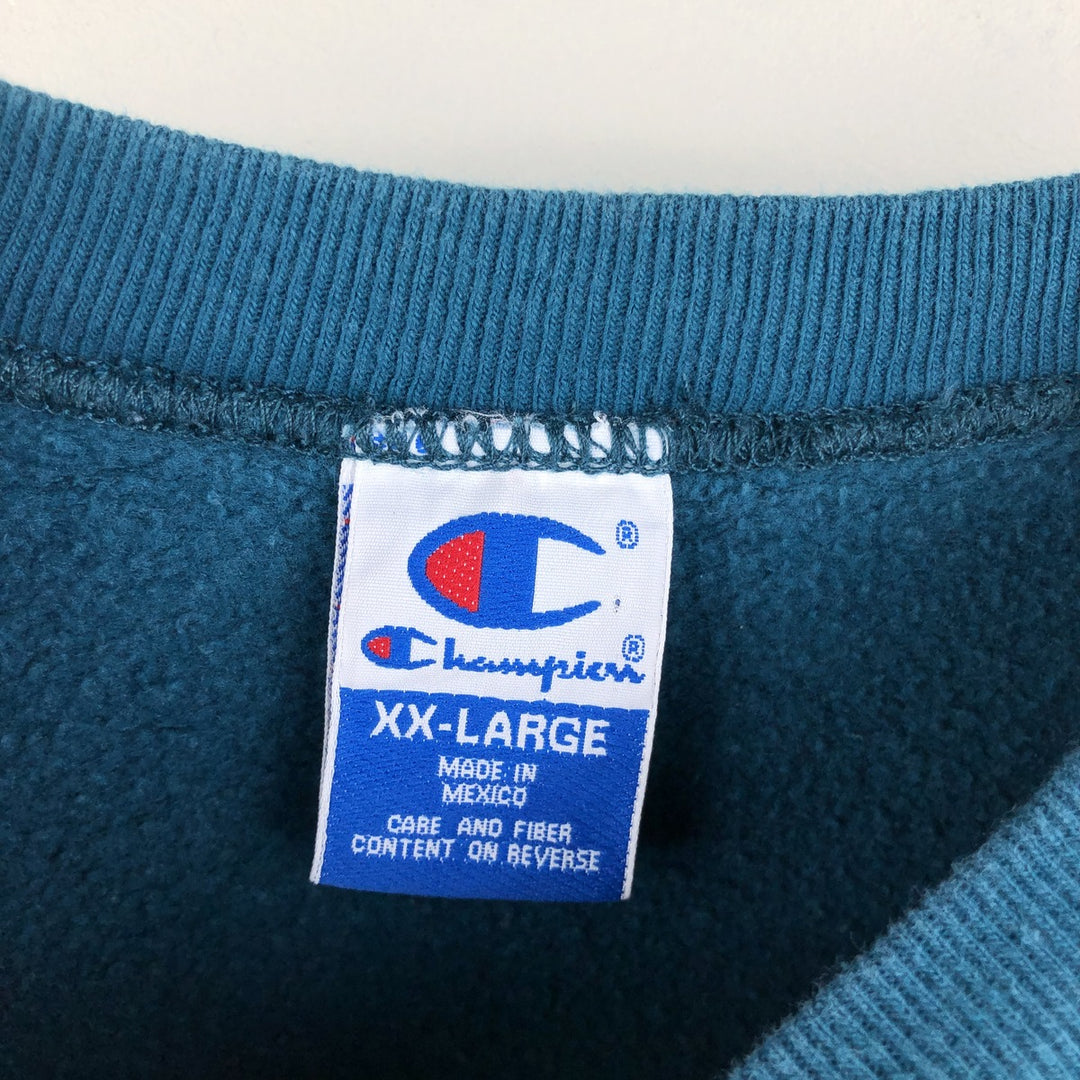90'S Champion Men's College Sweatshirt, Size XXL, Vintage cotton green type Vintage Second Hand