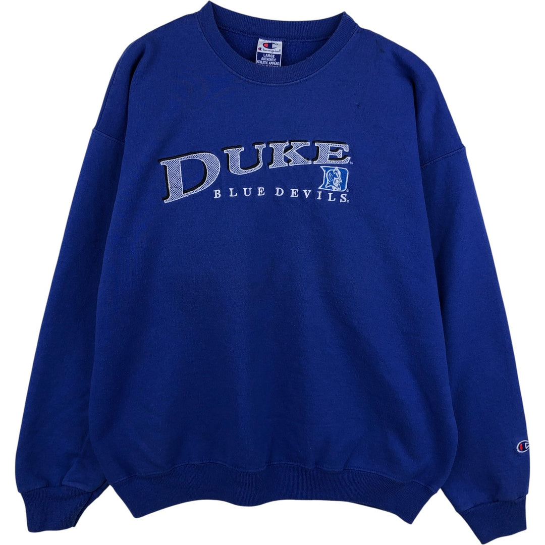 Vintage 90'S Champion Authentic Athletic Apparel college sweatshirt, size L, men's cotton blue type Vintage Second Hand