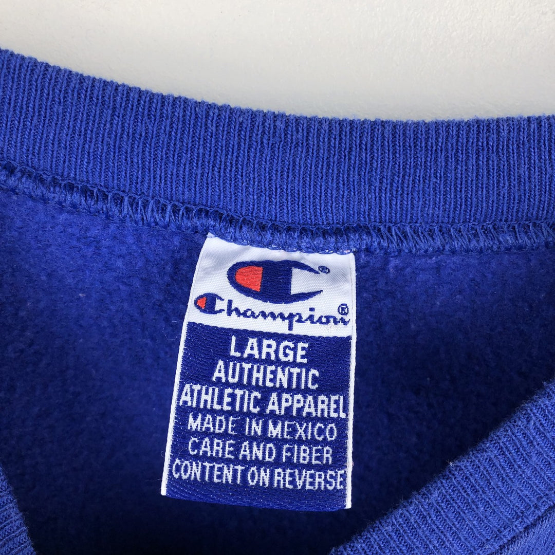 Vintage 90'S Champion Authentic Athletic Apparel college sweatshirt, size L, men's cotton blue type Vintage Second Hand