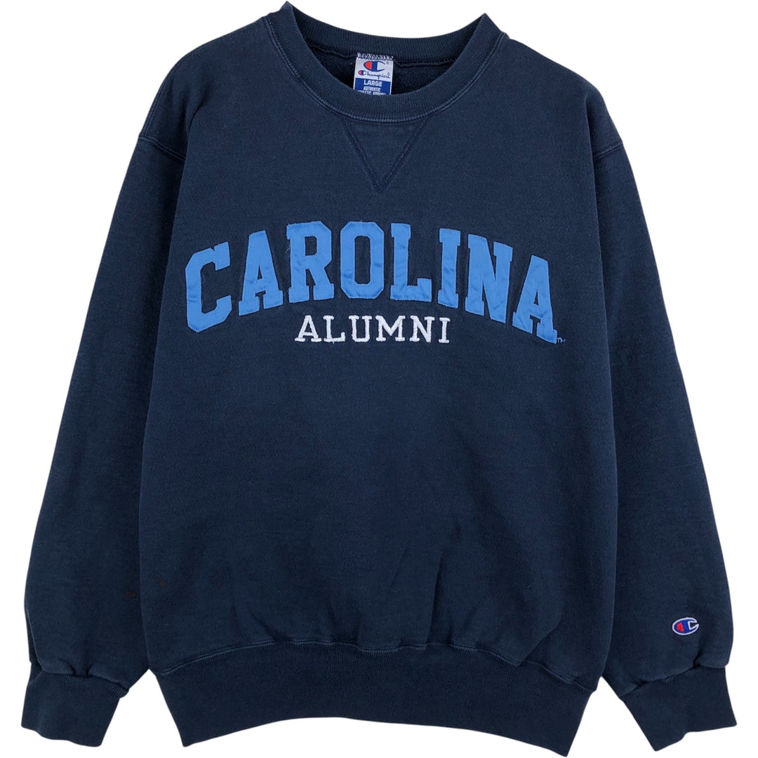 90'S Champion Authentic Athletic Apparel University of North Carolina College Sweatshirt, Men's Size Large cotton navy blue type Vintage Second Hand