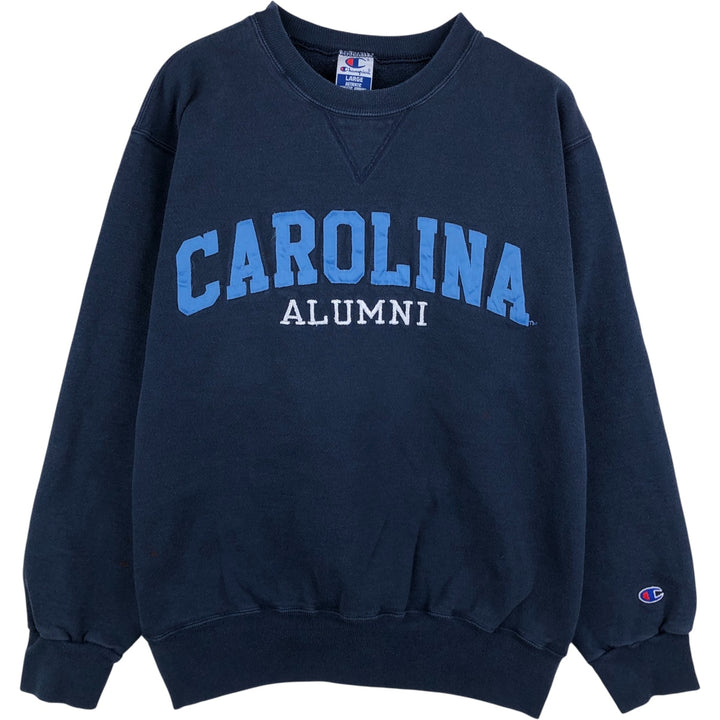 90'S Champion Authentic Athletic Apparel University of North Carolina College Sweatshirt, Men's Size Large cotton navy blue type Vintage Second Hand