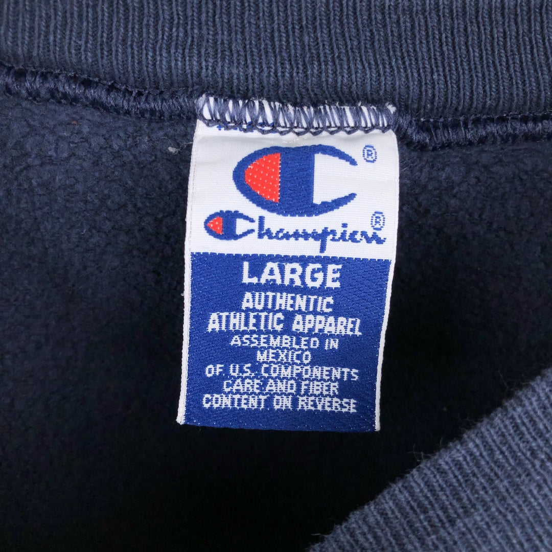 90'S Champion Authentic Athletic Apparel University of North Carolina College Sweatshirt, Men's Size Large cotton navy blue type Vintage Second Hand