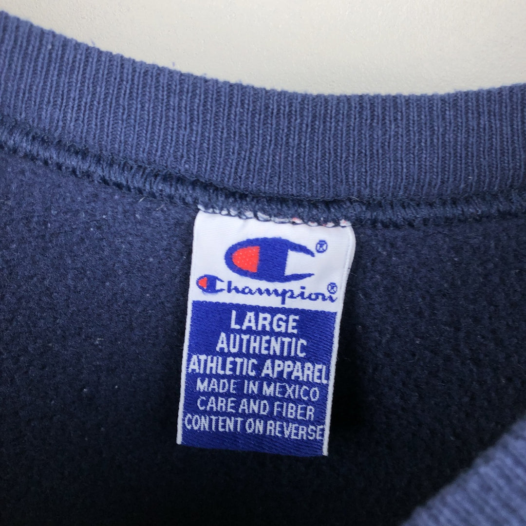 Vintage 90'S Champion Authentic Athletic Apparel college sweatshirt, size L, men's cotton navy blue type Vintage Second Hand