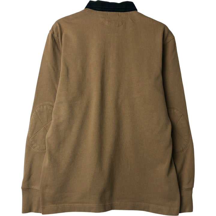 Vintage 90'S J.Crew Blackwatch Check Long Sleeve Rugby Shirt, Men's Size Medium cotton brown type Vintage Second Hand