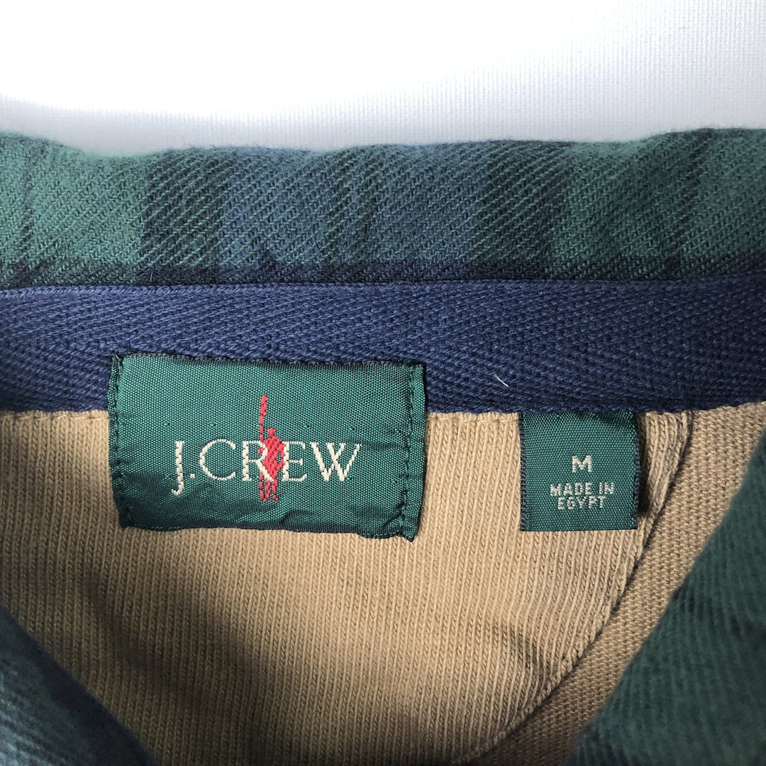 Vintage 90'S J.Crew Blackwatch Check Long Sleeve Rugby Shirt, Men's Size Medium cotton brown type Vintage Second Hand