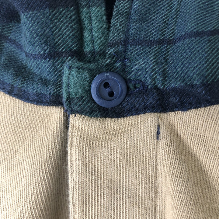 Vintage 90'S J.Crew Blackwatch Check Long Sleeve Rugby Shirt, Men's Size Medium cotton brown type Vintage Second Hand
