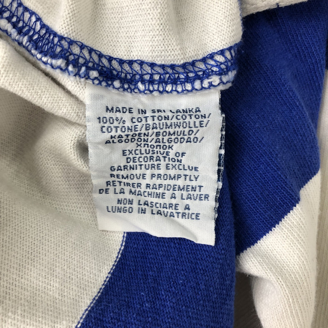 Ralph Lauren POLO RALPH LAUREN CUSTOM FIT Border Pattern Long Sleeve Rugby Shirt Men's M cotton white type Vintage Second Hand