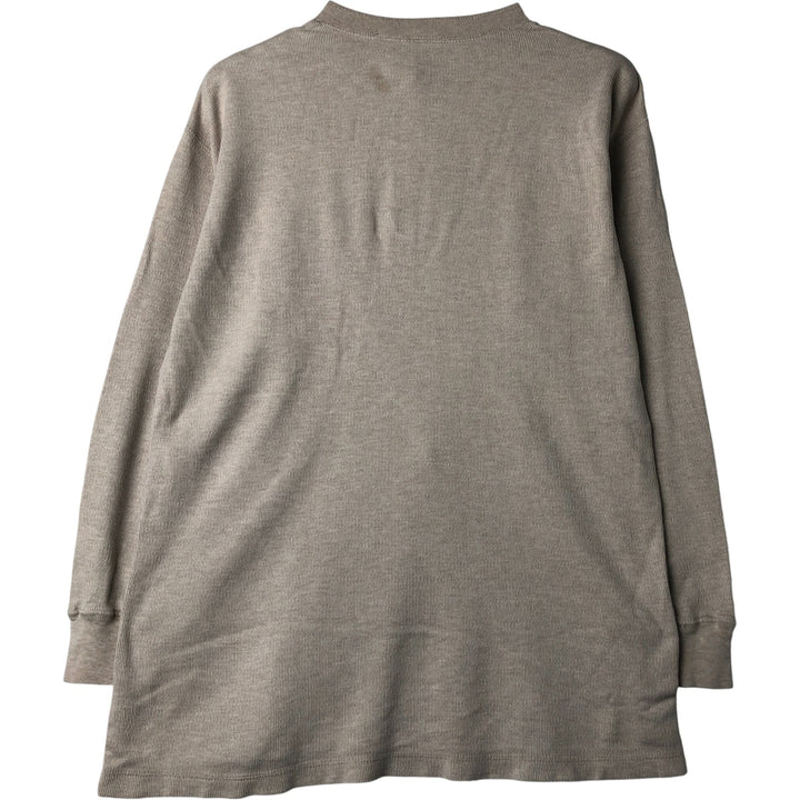 90'S - Vintage Levi's Henley-neck long-sleeved T-shirt, Made in Spain, Men's Size L cotton Beige type Vintage Second Hand